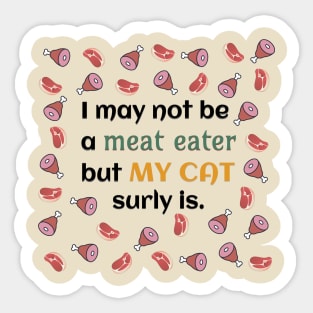 Vegetarian Cat Sticker